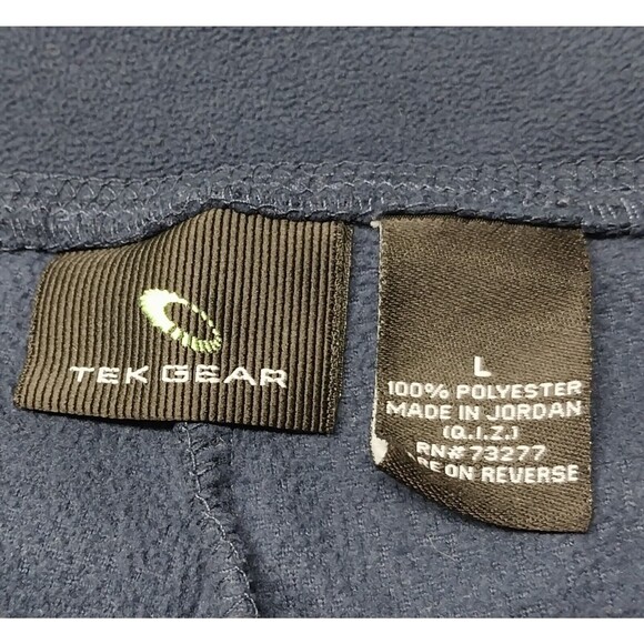 Tek Gear Mens Junior Large Sweatpants Navy Blue Lime Green Straight Leg Lounge - Picture 3 of 14